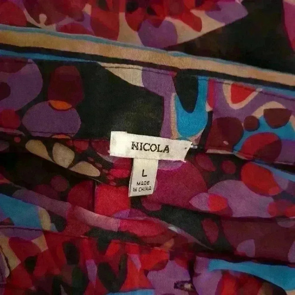 Nicola paisley button up top sz L - Picture 6 of 9